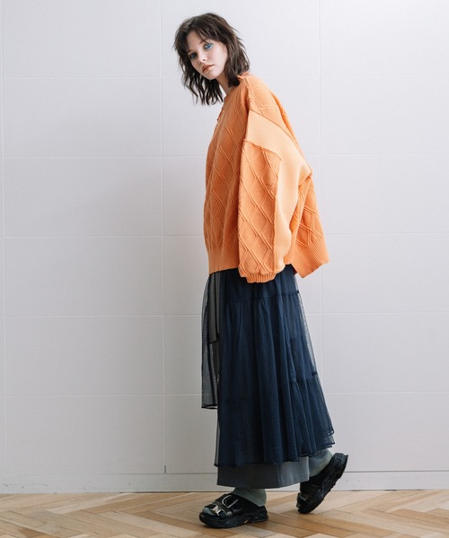 AULA AILA（アウラアイラ）の「チュールセットスカート（スカート・レディース・ブラック/チャコールグレー/ミント・0/1）」の18枚目の写真