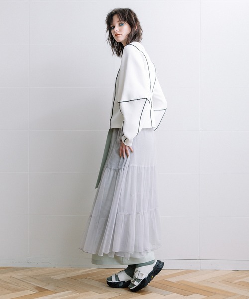 AULA AILA（アウラアイラ）の「チュールセットスカート（スカート・レディース・ブラック/チャコールグレー/ミント・0/1）」の13枚目の写真