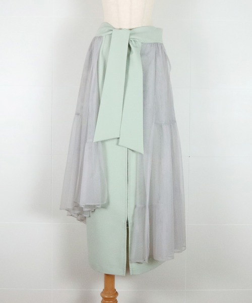 AULA AILA（アウラアイラ）の「チュールセットスカート（スカート・レディース・ブラック/チャコールグレー/ミント・0/1）」の4枚目の写真
