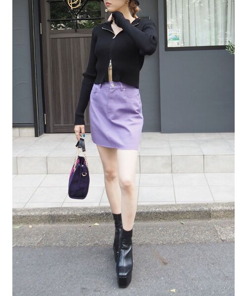 EVRIS(エヴリス)の「カラーツイルミニスカート(スカート・レディース・パープル/レッド/グリーン・SMALL/MEDIUM)」の18枚目の写真