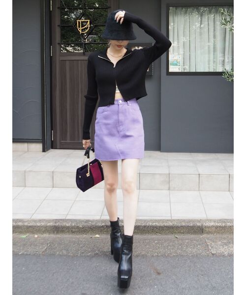 EVRIS(エヴリス)の「カラーツイルミニスカート(スカート・レディース・パープル/レッド/グリーン・SMALL/MEDIUM)」の17枚目の写真