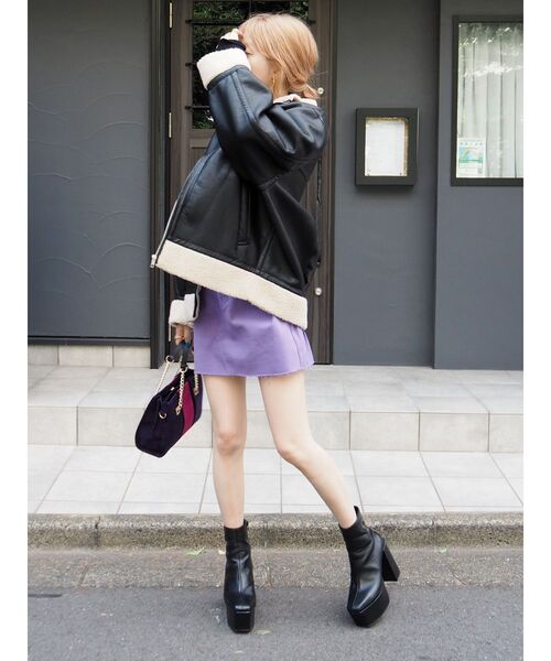 EVRIS(エヴリス)の「カラーツイルミニスカート(スカート・レディース・パープル/レッド/グリーン・SMALL/MEDIUM)」の15枚目の写真