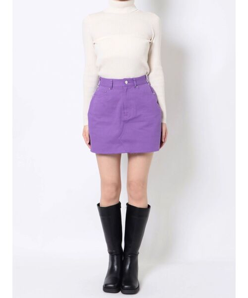 EVRIS(エヴリス)の「カラーツイルミニスカート(スカート・レディース・パープル/レッド/グリーン・SMALL/MEDIUM)」の7枚目の写真