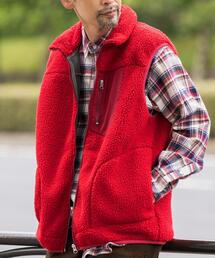 [洗える]ボアスタンドジップベスト