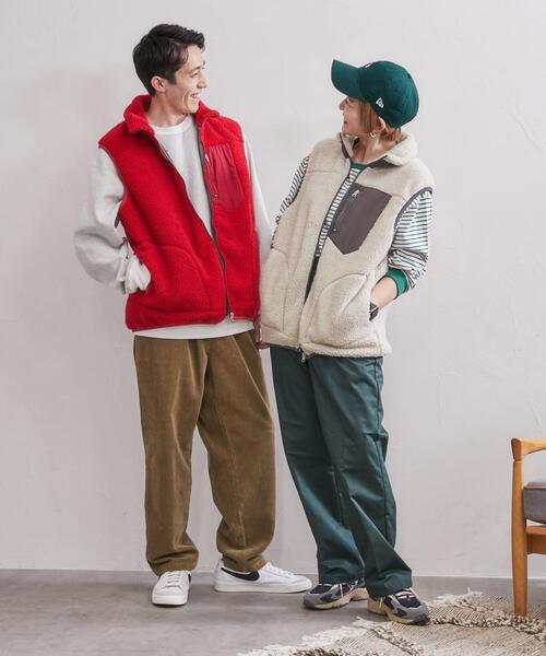 coen（コーエン）の「[洗える]ボアスタンドジップベスト（ベスト・メンズ・オフホワイト/レッド/コバルトブルー・S/XL/M/L）」の4枚目の写真