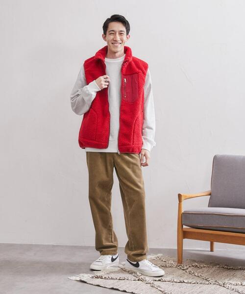 coen（コーエン）の「[洗える]ボアスタンドジップベスト（ベスト・メンズ・オフホワイト/レッド/コバルトブルー・S/XL/M/L）」の10枚目の写真