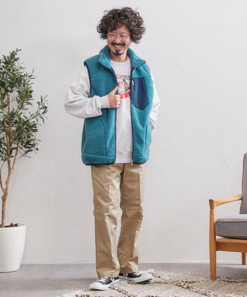 coen（コーエン）の「[洗える]ボアスタンドジップベスト（ベスト・メンズ・オフホワイト/レッド/コバルトブルー・S/XL/M/L）」の11枚目の写真