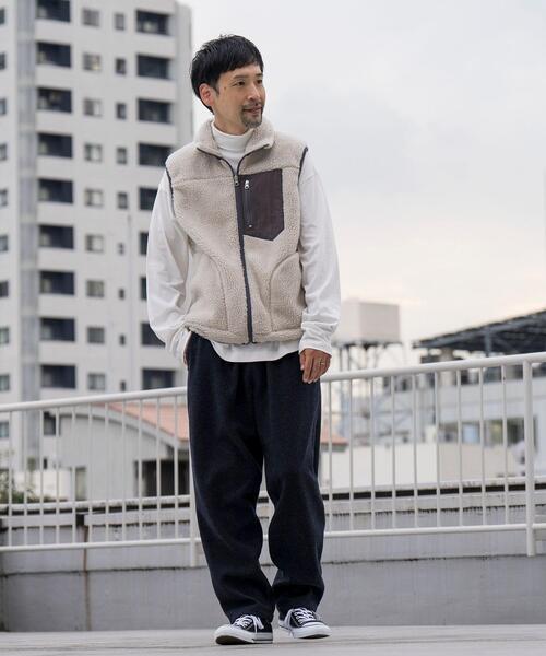 coen（コーエン）の「[洗える]ボアスタンドジップベスト（ベスト・メンズ・オフホワイト/レッド/コバルトブルー・S/XL/M/L）」の15枚目の写真