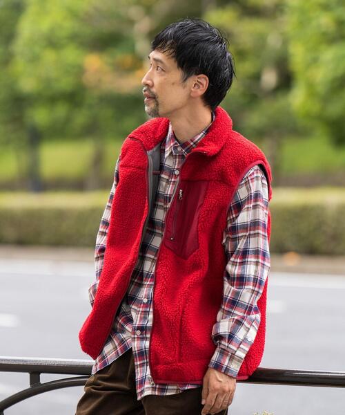 coen（コーエン）の「[洗える]ボアスタンドジップベスト（ベスト・メンズ・オフホワイト/レッド/コバルトブルー・S/XL/M/L）」の18枚目の写真