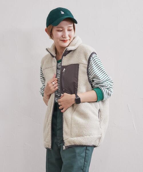 coen（コーエン）の「[洗える]ボアスタンドジップベスト（ベスト・メンズ・オフホワイト/レッド/コバルトブルー・S/XL/M/L）」の19枚目の写真