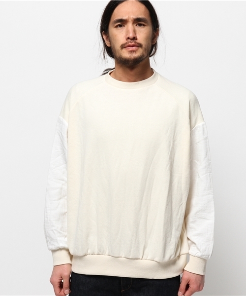 WHO'S WHO gallery(フーズフーギャラリー)の「【EXCHANGEZ】ビッグ切替スウェット(スウェット・メンズ・グレー/ホワイト/ネイビー・SMALL/MEDIUM/LARGE)」の8枚目の写真