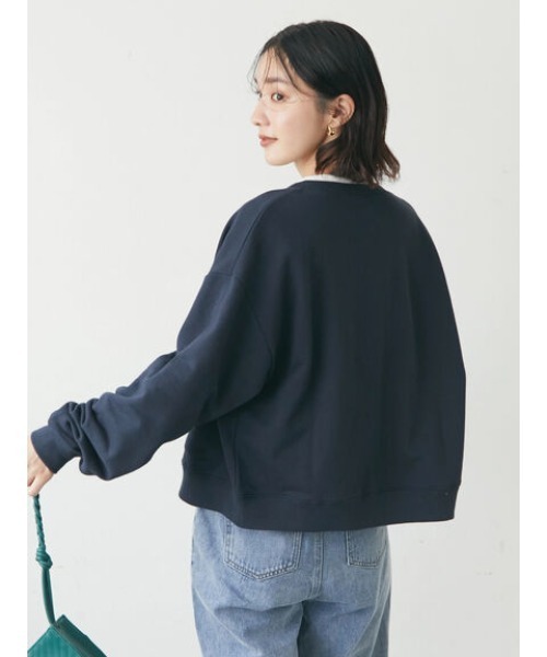 Green　Parks（グリーンパークス）の「釦付き裏毛カーディガン（カーディガン/ボレロ・レディース・ブルーグリーン/ネイビー/ピンク・FREE）」の8枚目の写真