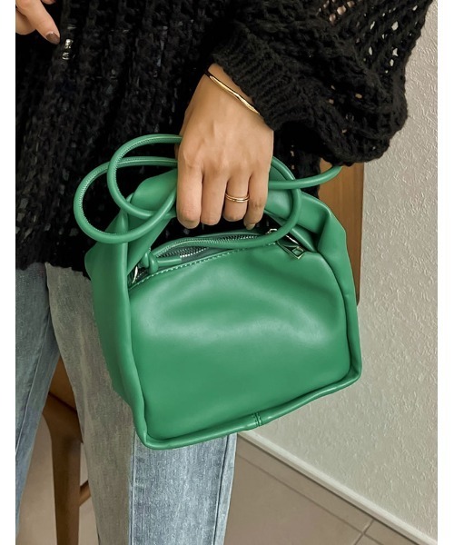 Re:EDIT（リエディ）の「ツイストハンドルミニバッグ（ショルダーバッグ・レディース・ホワイト/ブラック/オレンジ/グリーン・FREE）」の4枚目の写真