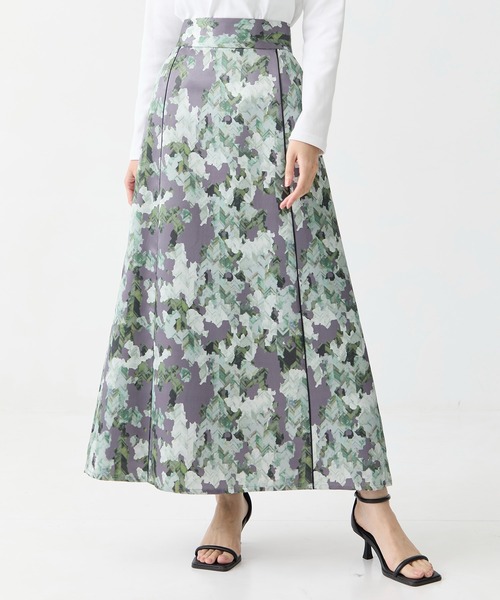 CITY TOKYO（シティトウキョウ）の「【手洗い可能】カモフラセミフレアスカート【A＋TOKYO / エープラストウキョウ】（スカート・レディース・グリーン/ピンク・2/1）」の11枚目の写真