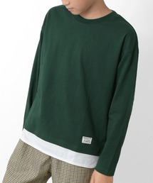 GLAZOS | 裾レイヤードクルーネック長袖Ｔシャツ(Tシャツ/カットソー)