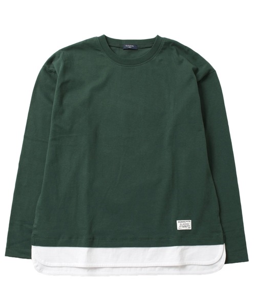 GLAZOS（グラソス）の「裾レイヤードクルーネック長袖Ｔシャツ（Tシャツ/カットソー・キッズ・ブルー/チャコールグレー/グリーン/グレー・170cm/150cm/160cm/140cm）」の5枚目の写真