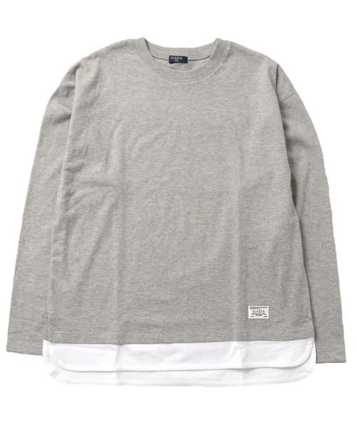 GLAZOS（グラソス）の「裾レイヤードクルーネック長袖Ｔシャツ（Tシャツ/カットソー・キッズ・ブルー/チャコールグレー/グリーン/グレー・170cm/150cm/160cm/140cm）」の12枚目の写真
