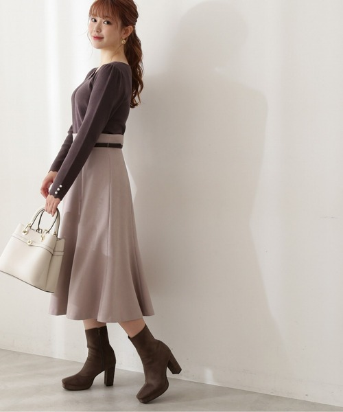 PROPORTION BODY DRESSING（プロポーションボディドレッシング）の「ベルトデザインチューリップフレアＳＫ / 1212220017（スカート・レディース・ネイビー/ベージュ/ライトグリーン・MEDIUM/SMALL）」の10枚目の写真