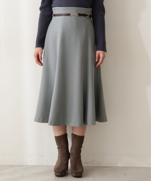 PROPORTION BODY DRESSING（プロポーションボディドレッシング）の「ベルトデザインチューリップフレアＳＫ / 1212220017（スカート・レディース・ネイビー/ベージュ/ライトグリーン・MEDIUM/SMALL）」の9枚目の写真