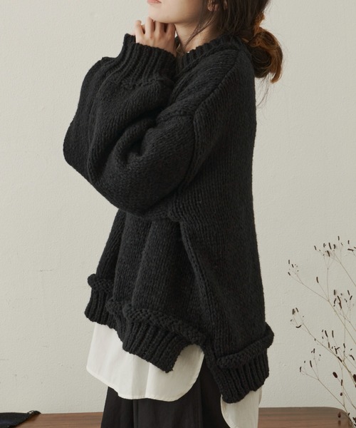 Libra Cue（リブラ キュー）の「【着用動画あり】ボリュームスリーブオーバールーズニット（ニット/セーター・レディース・ブラック/イエロー/アイボリー・FREE）」の12枚目の写真