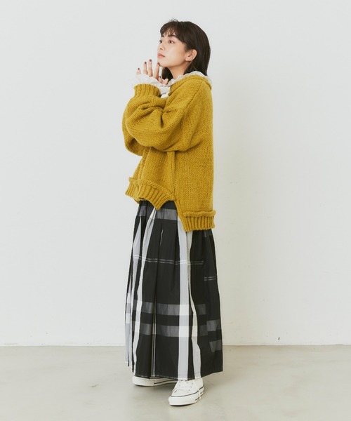 Libra Cue（リブラ キュー）の「【着用動画あり】ボリュームスリーブオーバールーズニット（ニット/セーター・レディース・ブラック/イエロー/アイボリー・FREE）」の14枚目の写真