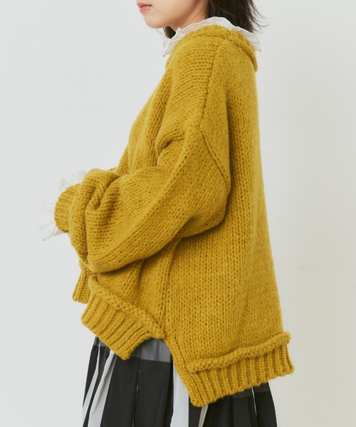 Libra Cue（リブラ キュー）の「【着用動画あり】ボリュームスリーブオーバールーズニット（ニット/セーター・レディース・ブラック/イエロー/アイボリー・FREE）」の7枚目の写真