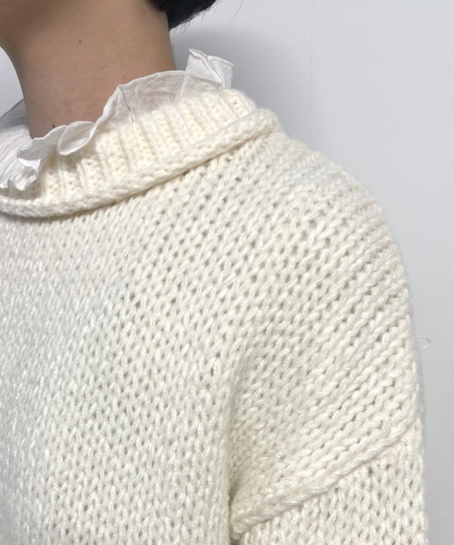 Libra Cue（リブラ キュー）の「【着用動画あり】ボリュームスリーブオーバールーズニット（ニット/セーター・レディース・ブラック/イエロー/アイボリー・FREE）」の20枚目の写真