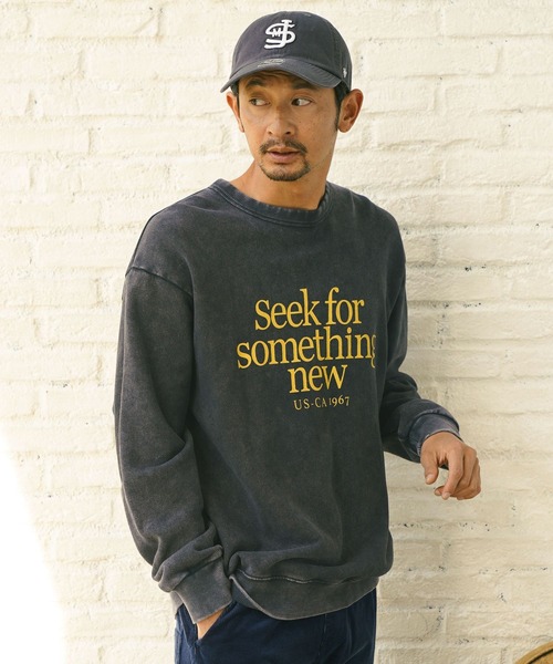 BAYFLOW(ベイフロー)の「スノーウォッシュスウェットプルオーバー(Tシャツ/カットソー・メンズ・ベージュ/グリーン/チャコール・MEDIUM/LARGE)」の1枚目の写真
