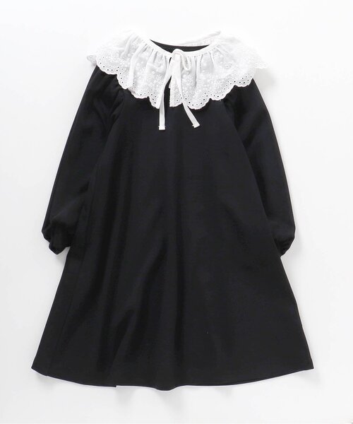 apres les cours（アプレレクール）の「【フォーマル対応】付け襟＆フレアワンピース_アプレレクールマシェリ（ワンピース・キッズ・ブラック/ブルー/ワインレッド・90/100/110/120/80/130/140）」の12枚目の写真