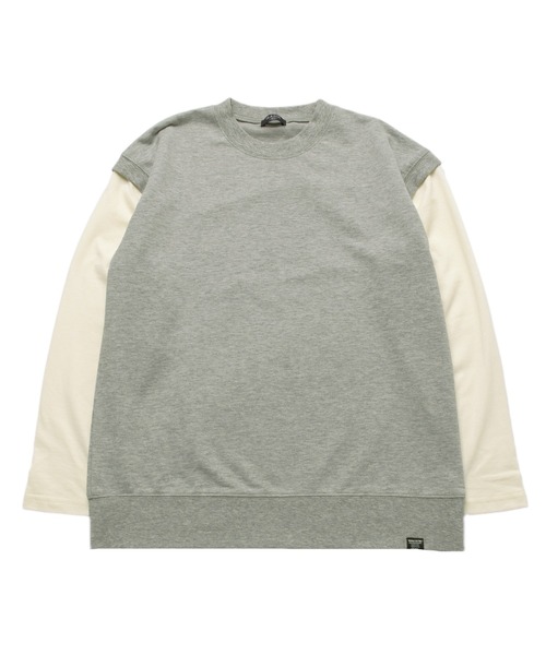 GLAZOS（グラソス）の「ベストレイヤード風Tシャツ（Tシャツ/カットソー・キッズ・グレー/ブラック/ベージュ・160cm/150cm/170cm/140cm）」の4枚目の写真