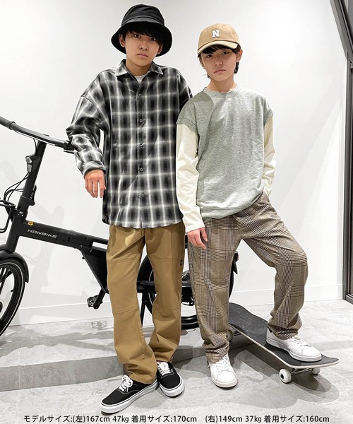 GLAZOS（グラソス）の「ベストレイヤード風Tシャツ（Tシャツ/カットソー・キッズ・グレー/ブラック/ベージュ・160cm/150cm/170cm/140cm）」の11枚目の写真