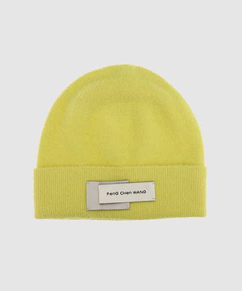 Feng Chen Wang(フェン・チェン・ワン)の「Label beanie(ニットキャップ/ビーニー・メンズ・イエロー・ONE SIZE)」の1枚目の写真