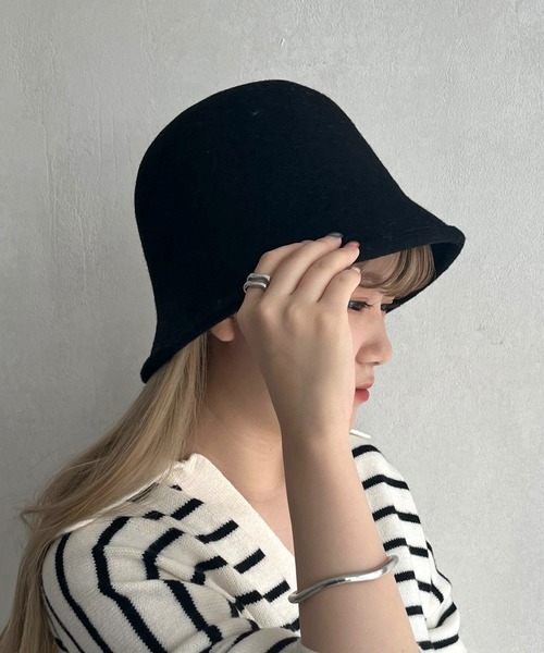 prose verse（プロズヴェール）の「ウールベルハット（キャップ・レディース・ベージュ/ブラック・ﾌﾘ-）」の5枚目の写真