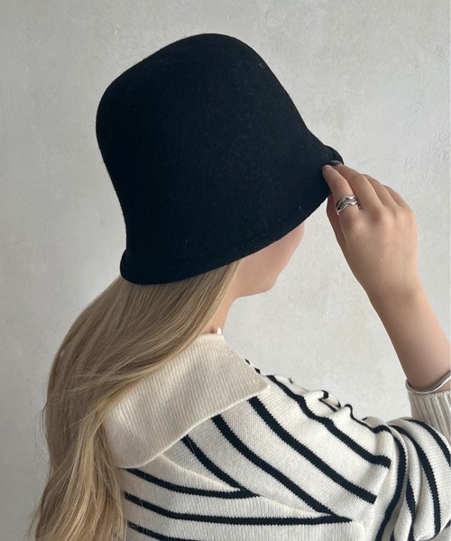 prose verse（プロズヴェール）の「ウールベルハット（キャップ・レディース・ベージュ/ブラック・ﾌﾘ-）」の4枚目の写真