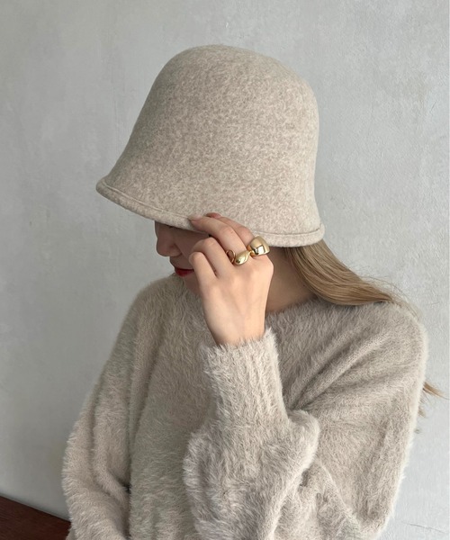 prose verse（プロズヴェール）の「ウールベルハット（キャップ・レディース・ベージュ/ブラック・ﾌﾘ-）」の3枚目の写真