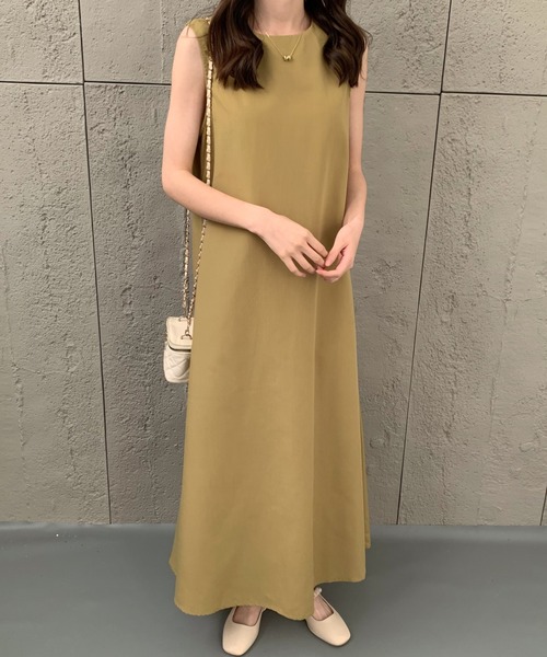 ECLIN（エクラン）の「ショートブラウスコンビマキシ丈キャミソールワンピース（ワンピース・レディース・ネイビー/ブラウン/グリーン/カーキ・FREE）」の8枚目の写真