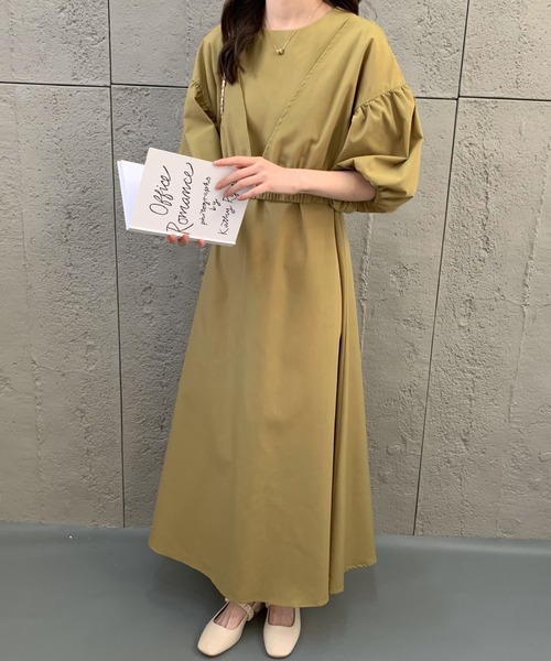 ECLIN（エクラン）の「ショートブラウスコンビマキシ丈キャミソールワンピース（ワンピース・レディース・ネイビー/ブラウン/グリーン/カーキ・FREE）」の15枚目の写真