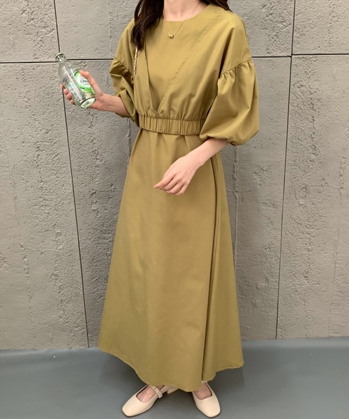 ECLIN（エクラン）の「ショートブラウスコンビマキシ丈キャミソールワンピース（ワンピース・レディース・ネイビー/ブラウン/グリーン/カーキ・FREE）」の13枚目の写真