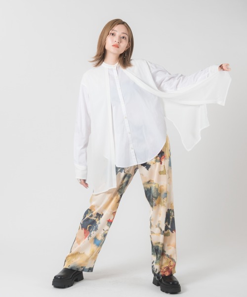 LAYMEE（レイミー）の「Morisot shire shirt / モリゾシアシャツ（シャツ/ブラウス・レディース・ベージュ/ホワイト・FREE）」の12枚目の写真