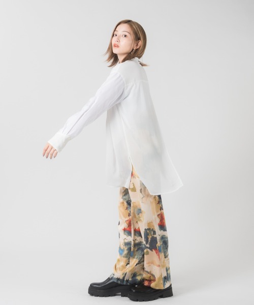 LAYMEE（レイミー）の「Morisot shire shirt / モリゾシアシャツ（シャツ/ブラウス・レディース・ベージュ/ホワイト・FREE）」の13枚目の写真