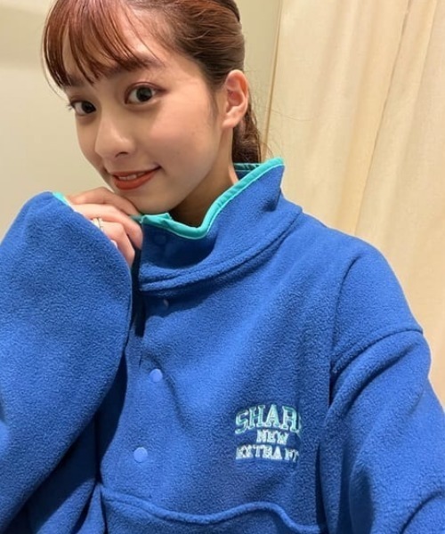 RODEO CROWNS WIDE BOWL（ロデオクラウンズワイドボウル）の「SHARE フリースハーフボタンプルオーバー（その他トップス・レディース・ブラック/アイボリー/ダークグリーン/ブルー・FREE）」の2枚目の写真