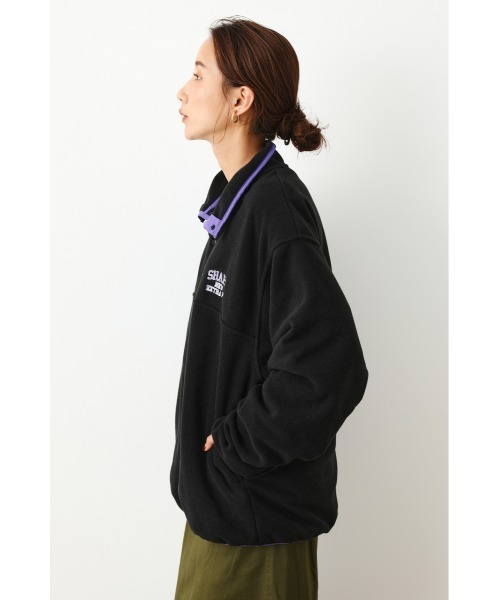 RODEO CROWNS WIDE BOWL（ロデオクラウンズワイドボウル）の「SHARE フリースハーフボタンプルオーバー（その他トップス・レディース・ブラック/アイボリー/ダークグリーン/ブルー・FREE）」の6枚目の写真