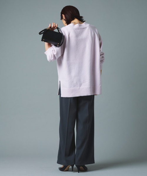 RASW（ラス）の「[RASW]モヘア混Vネックニット（ニット/セーター・レディース・グレー系その他/ライトピンク/オフホワイト・M/L）」の7枚目の写真
