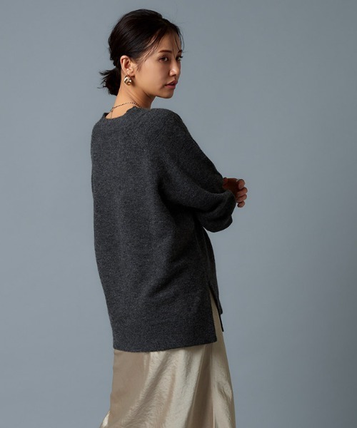 RASW（ラス）の「[RASW]モヘア混Vネックニット（ニット/セーター・レディース・グレー系その他/ライトピンク/オフホワイト・M/L）」の10枚目の写真