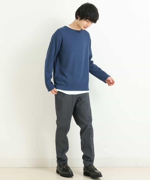 a.v.v（アーヴェヴェ）の「【2SET/S-XXL】カットソー付きアゼダブルフェイスプルオーバー（アンサンブル・メンズ・ブラック/ベージュ/ブルー/グリーン/ボルドー/オレンジ・44/52/48/46/50）」の10枚目の写真