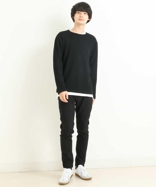 a.v.v（アーヴェヴェ）の「【2SET/S-XXL】カットソー付きアゼダブルフェイスプルオーバー（アンサンブル・メンズ・ブラック/ベージュ/ブルー/グリーン/ボルドー/オレンジ・44/52/48/46/50）」の18枚目の写真