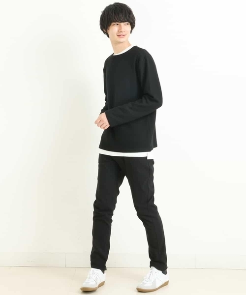 a.v.v（アーヴェヴェ）の「【2SET/S-XXL】カットソー付きアゼダブルフェイスプルオーバー（アンサンブル・メンズ・ブラック/ベージュ/ブルー/グリーン/ボルドー/オレンジ・44/52/48/46/50）」の19枚目の写真