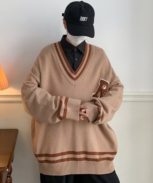 MGV(エムジーヴィー)の「Vネックチルデンプルオーバーニット(ニット/セーター・メンズ・ベージュ/ブラック/グリーン・MEDIUM/LARGE/X-LARGE)」の8枚目の写真