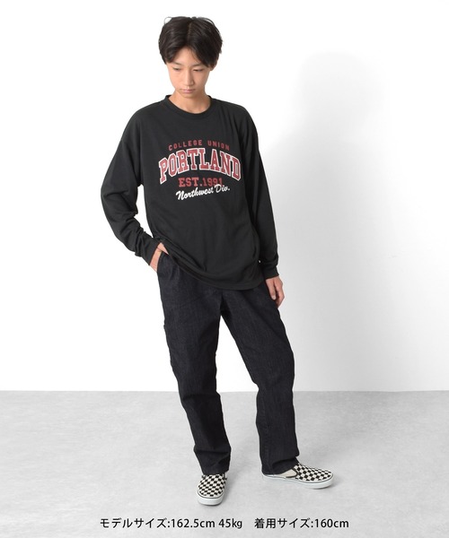 GLAZOS（グラソス）の「【ラクパン】[ワイドテーパード]デニム・ペインターパンツ（その他パンツ・キッズ・インディゴブルー/ブラック/グレイッシュブルー・140cm/150cm/160cm/170cm）」の14枚目の写真