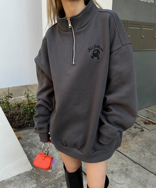 WHO'S WHO gallery(フーズフーギャラリー)の「COOPER FACTビリヤードハーフジップスウェット(スウェット・レディース・ブラック×ホワイト/ブラック/チャコールグレー/ブラック×グレー/アッシュグレー・FREE)」の9枚目の写真